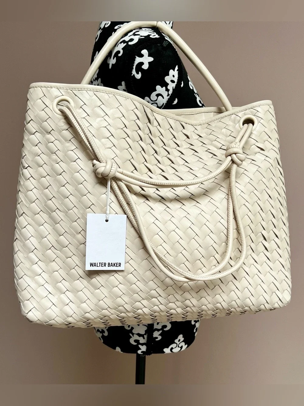 WALTER BAKER Hazel Large Woven Leather Tote